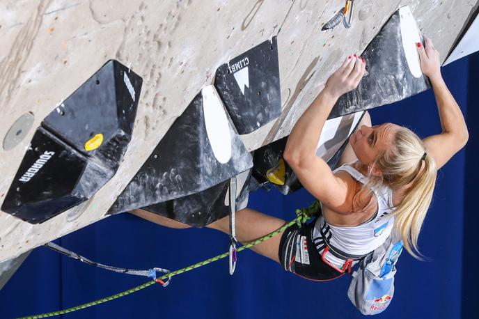 Janja Garnbret Kranj | V ženskih kvalifikacijah je pet tekmovalk osvojilo vrhova obeh smeri, med njimi tudi svetovna in evropska prvakinja Garnbretova. | Foto Stanko Gruden, STA