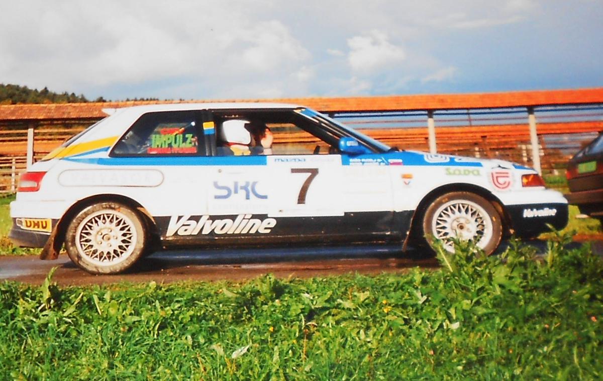 Peter Janežič nesreča reli | Peter Janežič in Sašo Pucelj (mazda 323 GTR) med svojim zadnjim relijem | Foto Marjan Malavašič