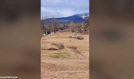 Na štiriletnico padla cisterna, odpeljal jo je helikopter #video