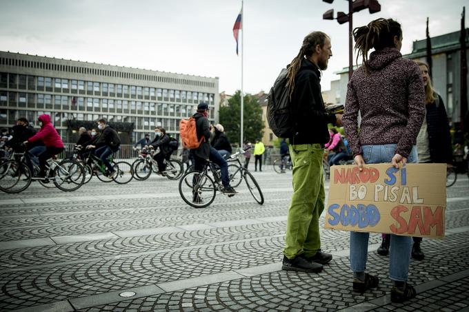 Protesti kolesarjev v Ljubljani | Foto: Ana Kovač