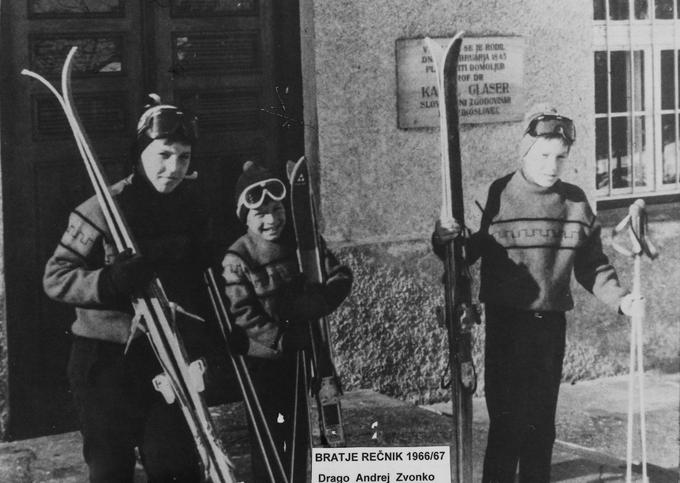 Andrej z bratoma Dragom in Zvonkom, ki sta progo za Zlato Lisico urejala pred njim. | Foto: osebni arhiv Andrej Rečnik