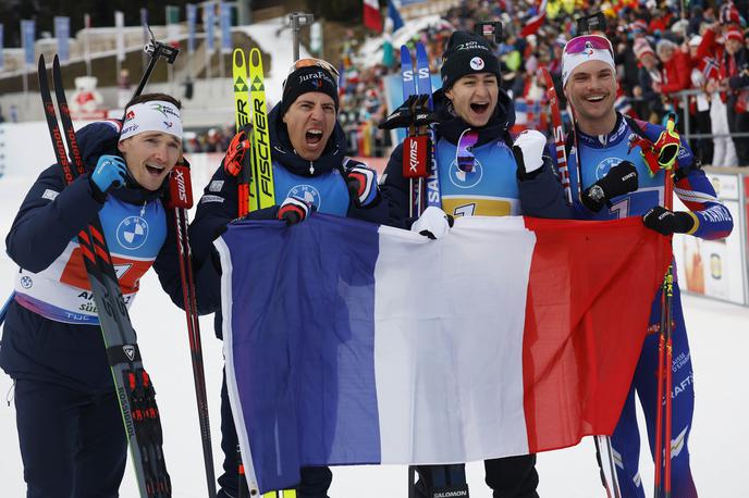 Fabien Claude, Quentin Fillon Maillet, Eric Perrot in Emilien Jacquelin | Fabien Claude, Quentin Fillon Maillet, Eric Perrot in Emilien Jacquelin so zasedli prvo mesto. | Foto Guliverimage