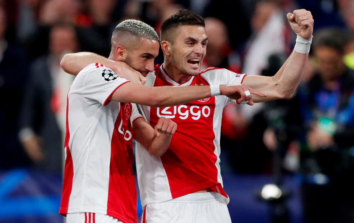 Hakim Ziyech, Dušan Tadić | Podajalec Hakim Ziyech in strelec Dušan Tadić sta Ajax popeljala v ligo prvakov. | Foto Reuters