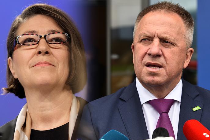 Violeta Bulc Zdravko Počivalšek | Evropska komisarka Violeta Bulc ves čas poudarja, da je njena trenutna prioriteta končanje bruseljskega mandata, a ne zanika, da bi jo zanimalo vodenje SMC. Gospodarski minister Zdravko Počivalšek naj bi bil med najresnejšimi kandidati za ta položaj. | Foto STA