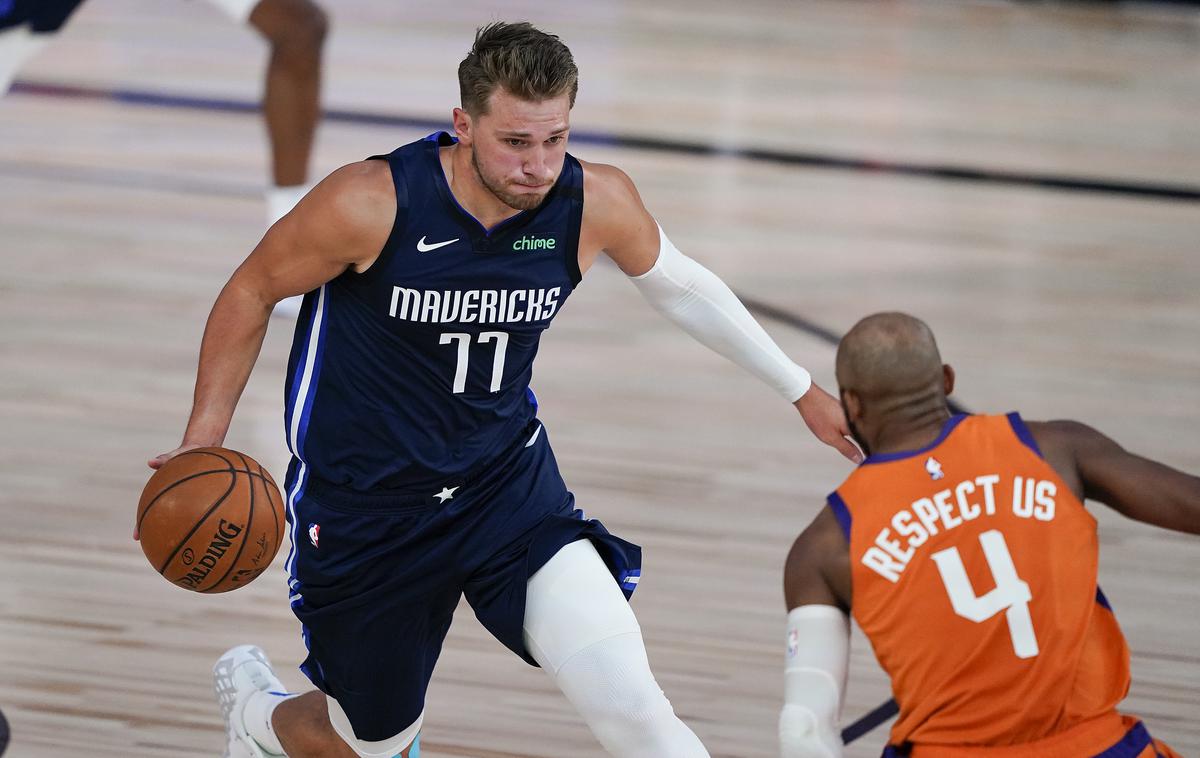 Luka Dončić | Luka Dončić je na zadnji tekmi rednega dela odigral le slabih 14 minut, a se je vseeno izkazal z učinkom. | Foto Getty Images