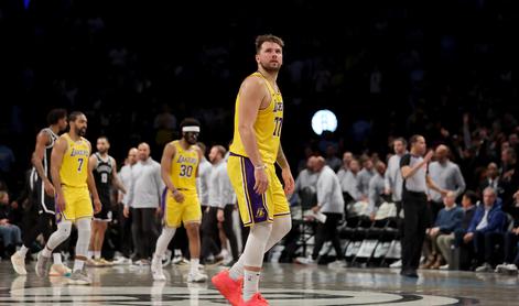 Luka Dončić z nemirno roko do trojnega dvojčka, Lakersom spodletelo v Brooklynu