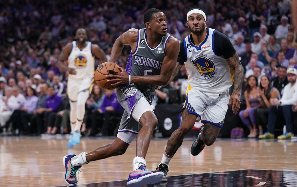 De'Aaron Fox Sacramento Kings Golden State Warriors | De'Aaron Fox je dosegel dvojnega dvojčka in Sacramento je še v igri za napredovanje. | Foto Reuters