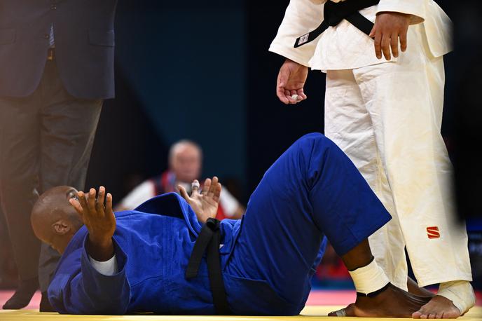 Pariz 2024, Guram Tušišvili - Teddy Riner | Gruzijec Guram Tušišvili se je razjezil in med drugim odrinil Francoza Teddyja Rinerja. | Foto Reuters