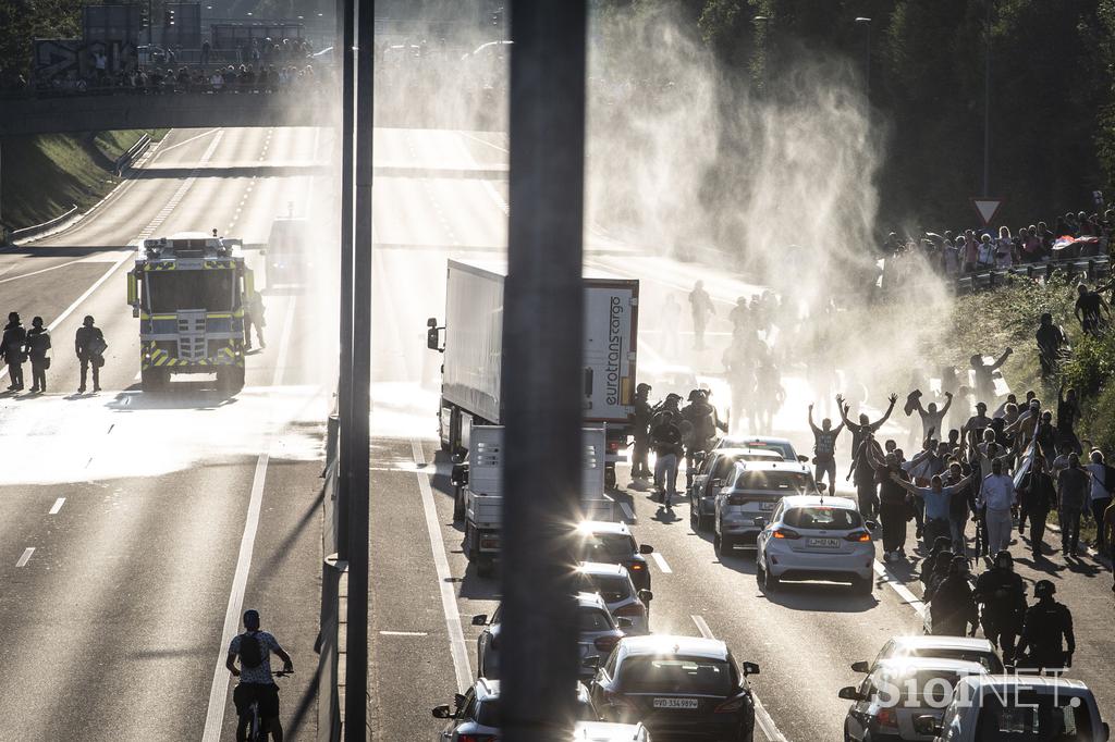 Protest nasprotnikov pogojev PCT v Ljubljani dne 29.9.2021