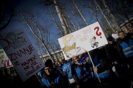 protest stavka Ljubljana Sviz