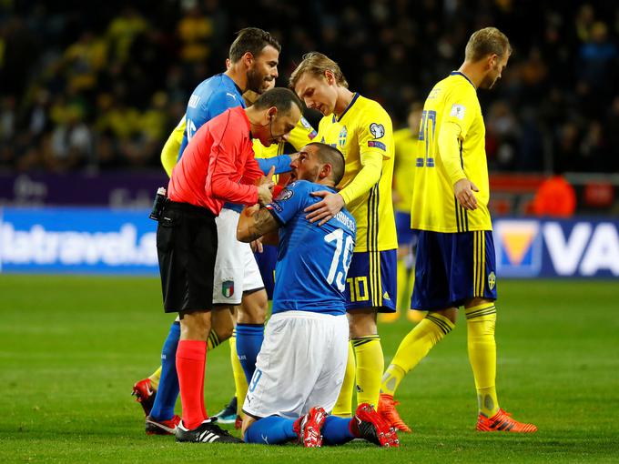 Leonardo Bonucci bo nastopil z zaščitno masko. | Foto: Reuters