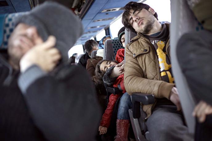 migranti na avtobusu | Albanska vlada medtem vztraja, da pravice tistih, ki jih bodo italijanske oblasti poslale v Albanijo, ne bodo kršene. | Foto Guliverimage