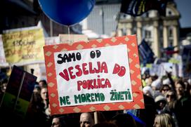 protest stavka Ljubljana Sviz