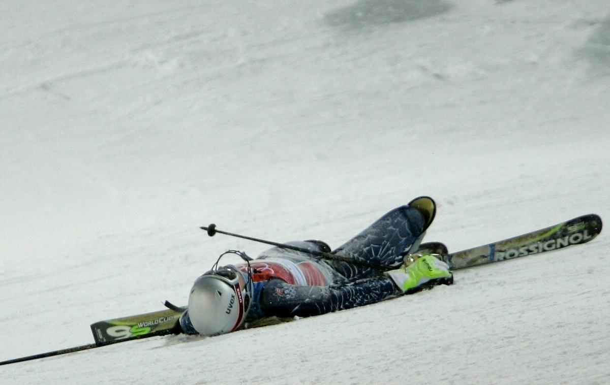 Lindsey Vonn Torino | Lindsey Vonn, takrat Kildow, je obležala po padcu na treningu smuka na igrah v Torinu. | Foto Guliver Image