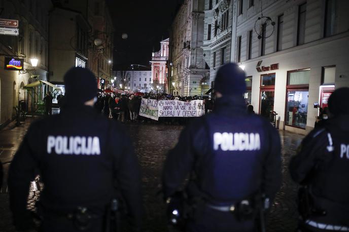 Protest za ohranitev Roga | Protestniki so sporočili, da Roga ne dajo za gradbeno jamo. Policija je v posredovanju uporabila tudi solzivec. | Foto STA