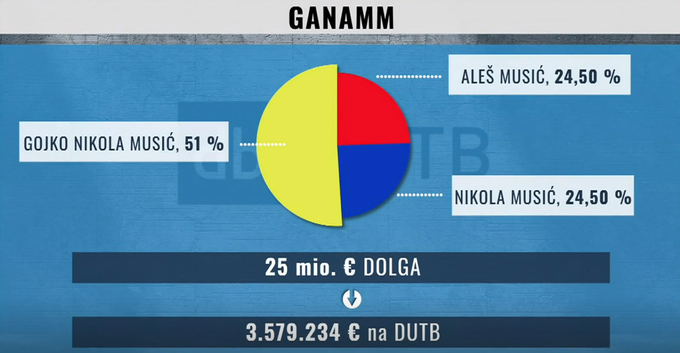 Lastniška mreža podjetja Ganamm in višina dolgov. | Foto: Siol.net/ A. P. K.