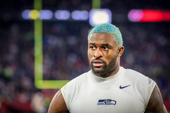 DK Metcalf Seattle Seahawks | DK Metcalf je eden najboljših lovilcev v ligi NFL. Za en večer je ovalno žogo zamenjal za okroglo. | Foto Guliver Image