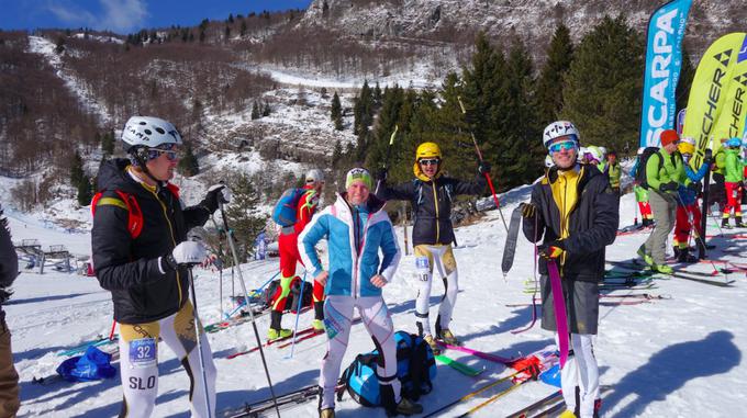 Anže Šenk, Karmen Klančnik, Luka Kovačič in Nejc Kuhar so na letošnjem svetovnem prvenstvu v turnem smučanju v Piancavallu v Italiji branili slovenske barve. | Foto: Janez Pobežin