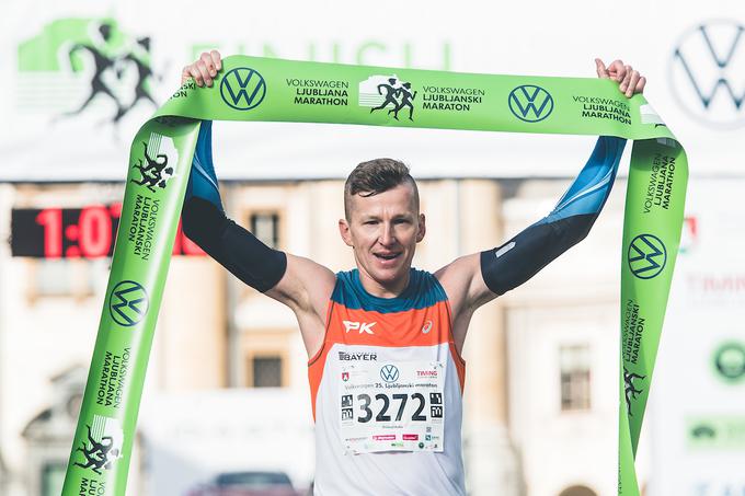 Zmagovalec polmaratonske razdalje je Primož Kobe. | Foto: Grega Valančič/Sportida