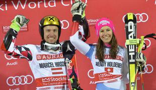 V Stockholmu najboljša Hirscher in Holdenerjeva