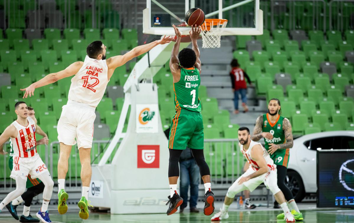 Cedevita Olimpija Crvena Zvezda | Yogi Ferrell je v zaključku zgrešil enega od ključnih metov. | Foto Vid Ponikvar/Sportida