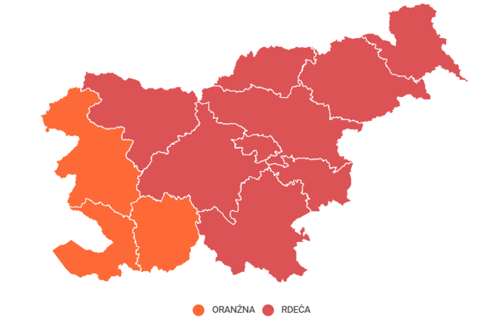 Rdeče regije | Rdečih je že devet od skupaj 12 slovenskih statističnih regij. | Foto Siol.net