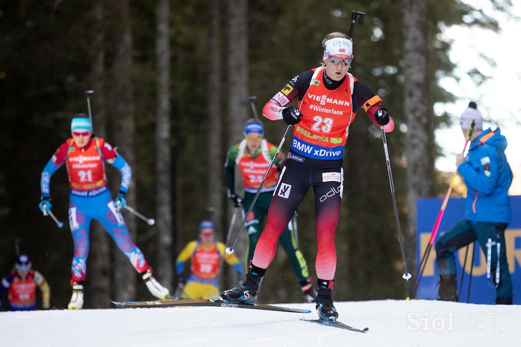 Biatlon Pokljuka zasledovalna tekma ženska