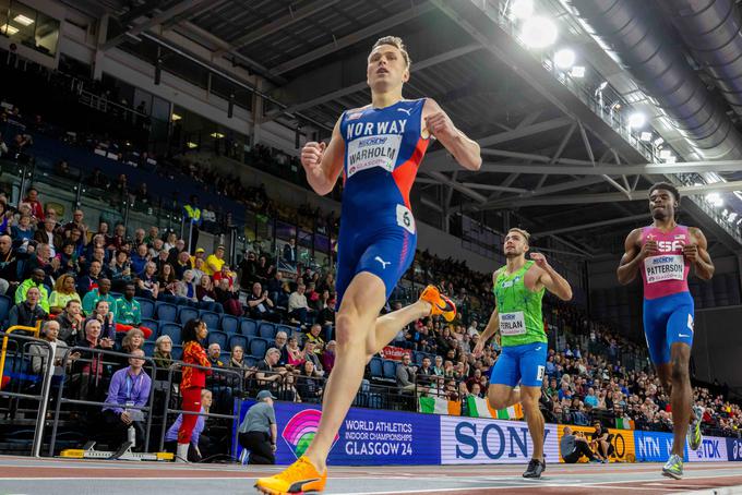 Rok Ferlan se danes ni mogel otresti Norvežana Warholma, skupaj sta tekla v kvalifikacijah in v polfinalu. | Foto: Guliverimage