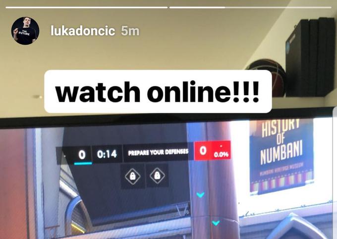 Luka na svojem profilu na Instagramu sledilce vabi k ogledu prenosa igre Overwatch. Stonič je omenil, da se je število gledalcev njegovega prenosa zaradi skupnega igranja z Luko povečalo za nekaj desetkrat. "Prej so me gledali dva, trije." | Foto: Instagram & Imdb