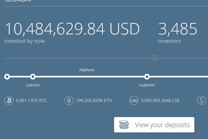 iconomi, cashila | Foto zajem zaslona