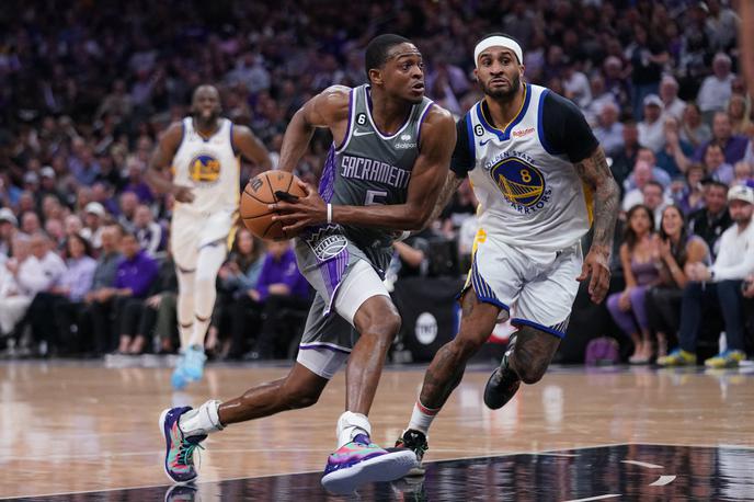 De'Aaron Fox Sacramento Kings Golden State Warriors | De'Aaron Fox je dosegel dvojnega dvojčka in Sacramento je še v igri za napredovanje. | Foto Reuters