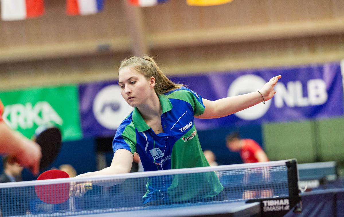 Lea Paulin | Slovenke so v svoji skupini zasedle zadnje, tretje mesto. Lea Paulin je bila nemočna na dvoboju z nemško predstavnico Yuan Wan. | Foto Namiznoteniška zveza Slovenije