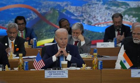 Biden na vrhu G20 pozval k podpori Ukrajini in krepitvi pritiska na Hamas