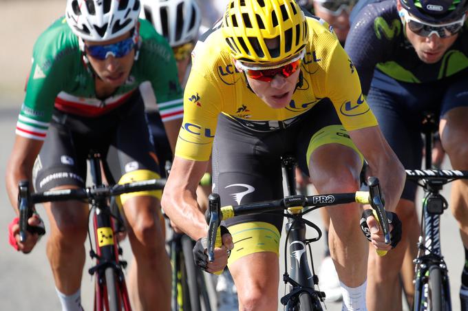 Chris Froome ima v skupnem seštevku pred najbližjim zasledovalcem Fabiem Arujem 18 sekund prednosti. | Foto: Reuters