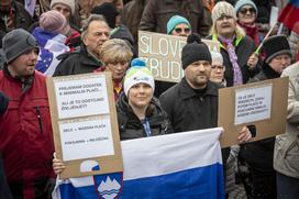 Protestni shod upokojencev, ki ga je pripravila ljudska iniciativa Glas upokojencev Slovenije. Upokojenci