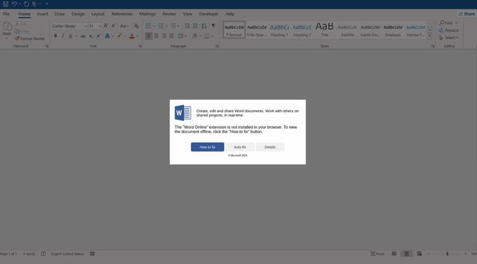 Opozorilo o lažni napaki v urejevalniku besedil Microsoft Word | Foto: Proofpoint