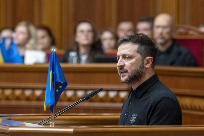  Kot eno ključnih prioritet načrta je izpostavil članstvo Ukrajine v Natu in ob tem ponovil, da Moskva spodkopava varnost Evrope, poroča francoska tiskovna agencija AFP. | Foto: Reuters