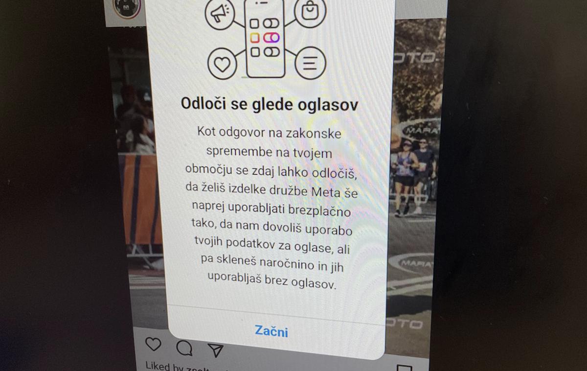 FB Oglasi | Za uporabnika Facebooka ali Instagrama, ki ne bo sklenil naročnine, se ne bo spremenilo nič. | Foto Matic Tomšič