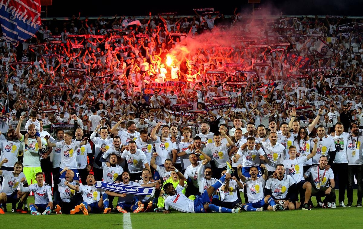 Hajduk Split Pokal 2023 | Hajduk je tako proslavljal zadnjo lovoriko, ko je v prejšnji sezoni ubranil naslov pokalnega zmagovalca. | Foto Guliverimage