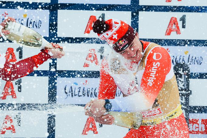 Franjo von Allmen se veseli največjega uspeha. | Foto: Guliverimage