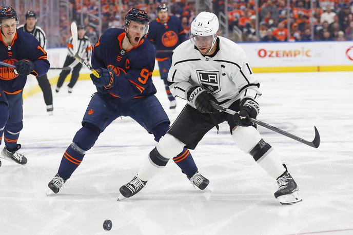 Los Angeles Kings Edmonton Oilers | Kralji so na drugi tekmi končnice pri Edmontonu izgubili z 0:6. Serija na štiri zmage je izenačena na 1:1. | Foto Guliverimage