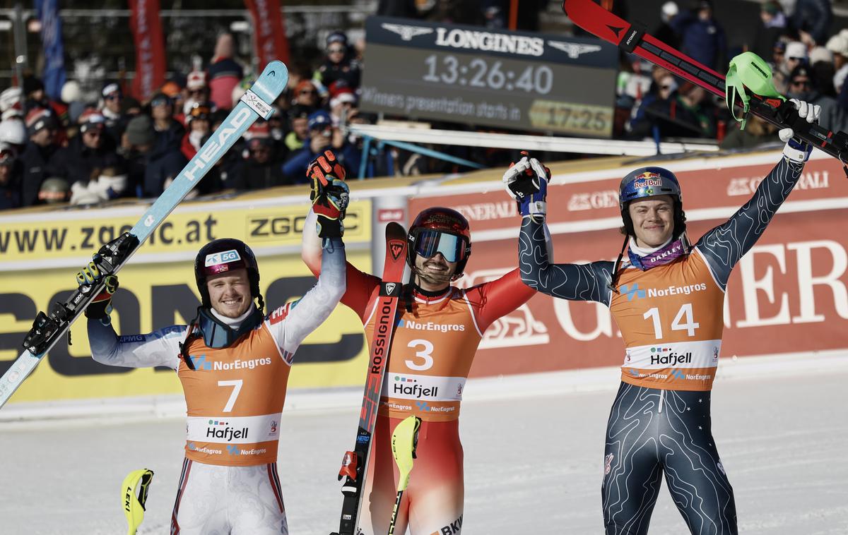 Loic Meillard | Neverjetni vikend za Švicarja Loica Meillarda, ki je po veleslalomu zmagal še v slalomu. | Foto Guliverimage