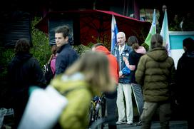 Protestniki na kolesih v Ljubljani