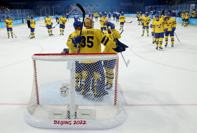 Švedi so s 4:1 premagali Slovake, ki so sprožili 41 strelov, a so imele tri krone med vratnicama izjemno razpoloženega Magnusa Hellberga. | Foto: Guliverimage/Vladimir Fedorenko