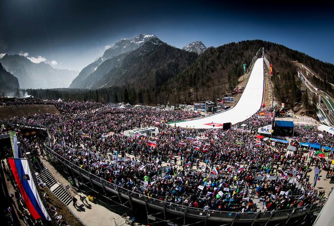 V štirih dneh se je v Planici zbralo 75 tisoč obiskovalcev. | Foto: Vid Ponikvar