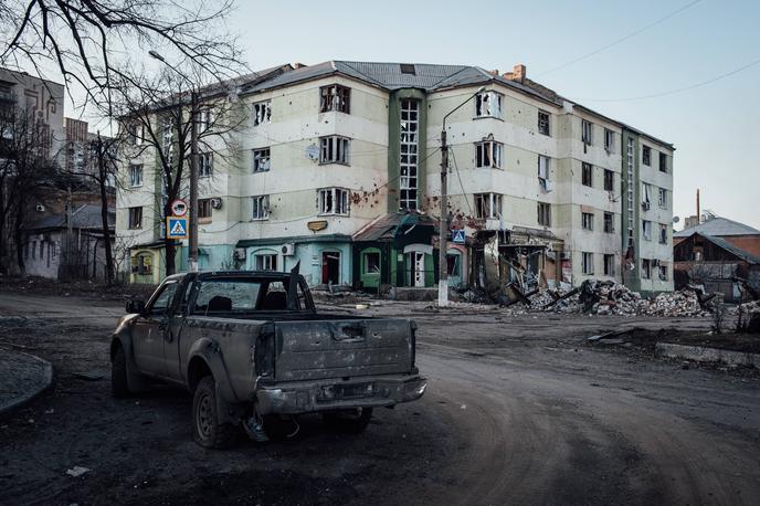 Bahmut | Bahmut je bil nekaj let prestolnica Slovanoserbije. Na fotografiji: uničenje v Bahmutu januarja letos. | Foto Guliverimage