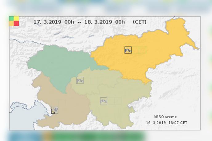 Arso | Danes bo pihalo predvsem v vzhodnem in severovzhodnem delu države. | Foto Matic Tomšič / Posnetek zaslona