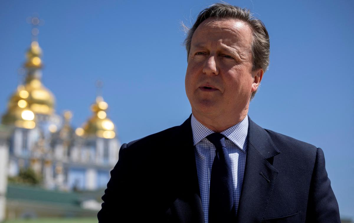 David Cameron na obisku v Kijevu | Ruska grožnja sledi potezi Združenega kraljestva, ki je Ukrajini dovolilo uporabo britanskega orožja na ruskem ozemlju. | Foto Reuters