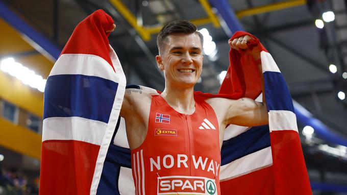 Jakob Ingebrigtsen je osvojil že šesto zlato kolajno na dvoranskih EP: | Foto: Reuters