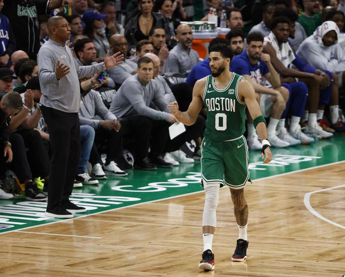 Trener 76ers Doc Rivers je odigral že 16. sedmo tekmo v končnici lige NBA. To je bil njegov jubilejni deseti poraz. Toliko jih na tovrstnih tekmah ni doživel nihče izmed trenerjev, najbližji zasledovalci na večni lestvici so jih izgubili pet. | Foto: Reuters